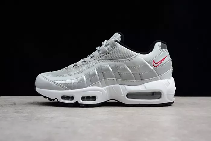 Nike AIR MAX 95 "SILVER BULLET" Metallic Silver/Varsity Red-White-Black 918359-001