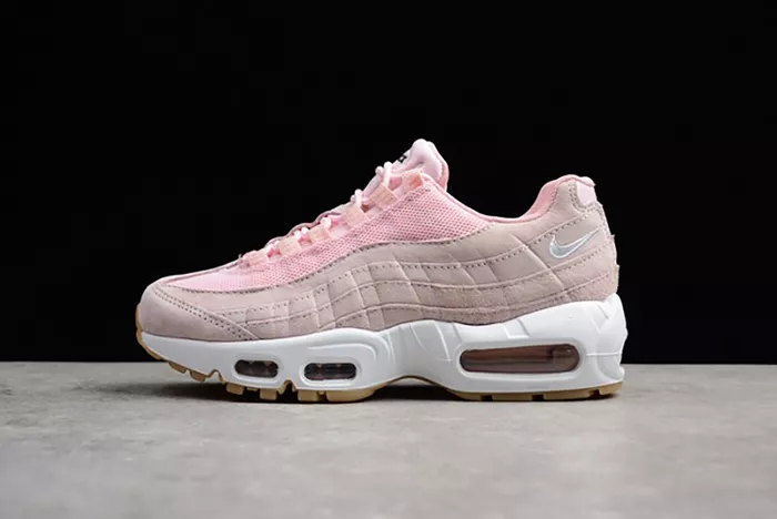 NIKE womens WMNS Air Max 95 "PRISM PINK" White-Sheen-Black  919924-600