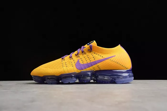 Nike Air VaporMax Flyknit 2018 Lemon Yellow/Purple  mens AA3858-104