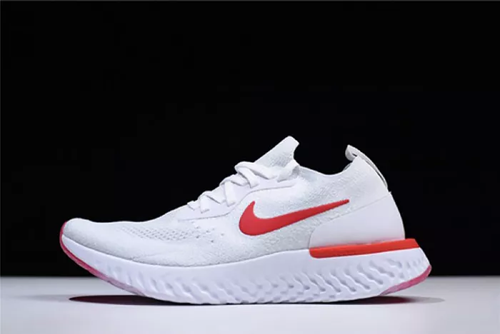 nike epic react flyknit white red AQ0067 800