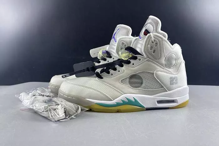 OFF WHITE AIR JORDAN 5 SP GREY GREEN CT8480-105