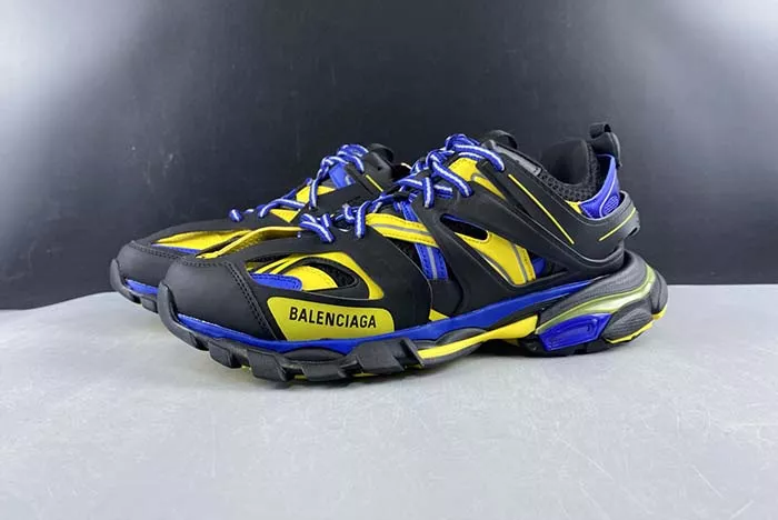 BALENCIAGA SNEAKER TESS.S.GOMMA BLACK FLUORESCENT YELLOW BLUE 542023 W1GB8 3443